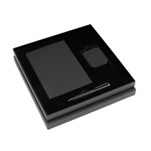 Executive Charge Note Set corporate tech gift set with notebook, pen and wireless charger.